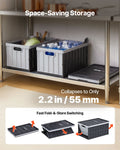 Plastic Collapsible Storage Bins 65L 2 Pack Stackable Folding Crates