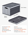 Plastic Collapsible Storage Bins 65L 2 Pack Stackable Folding Crates