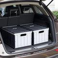 Plastic Collapsible Storage Bins 65L 2 Pack Stackable Folding Crates