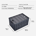 Collapsible Storage Bins with Lids, 65L 3 Packs, Folding Plastic Stackable Utility Crates with Handles, Large Heavy Duty Containers for Clothes, Toys, Books, Snack, Shoes, and Grocery Organizing