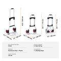 Folding Hand Truck, 80 kg Load Capacity, Aluminum Portable Cart, Convertible Hand Truck and Dolly with Telescoping Handle and Rubber Wheels, Ultra Lightweight Super Strong for Moving Warehouse
