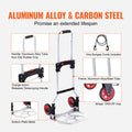 Folding Hand Truck 80kg Aluminum Portable Cart Convertible Dolly