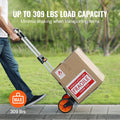 Folding Hand Truck, 140 kg Load Capacity, Aluminum Portable Cart, Convertible Hand Truck and Dolly with Telescoping Handle and PP+TPR Wheels, Ultra Lightweight Super Strong for Moving Warehouse