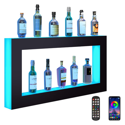 LED Lighted Liquor Bottle Display Bar Shelf RF & App Control 1210 mm
