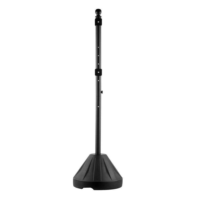 5ft Cast Iron Sign Post Holder Portable Wheels Black