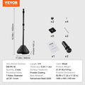 5ft Cast Iron Sign Post Holder Portable Wheels Black