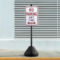 5ft Cast Iron Sign Post Holder Portable Wheels Black