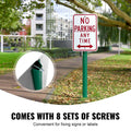 6FT U-Channel Sign Post, 4Pack Green Heavy Duty Steel Fixed Fence Post, Steel Fence U-Channel Sign for Garden, Courtyard, Farm or Traffic Intersection