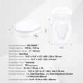 Raised Toilet Seat, 100 mm Height Raised, 136 kg Weight Capacity, Universal Toilet Seat Riser, Screw Rod Locking, with Toilet Seat, for Elderly, Handicap, Patient, Pregnant, Medical