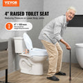 Raised Toilet Seat 100mm 136kg Capacity Screw Rod Locking Universal