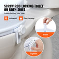Raised Toilet Seat 100mm 136kg Capacity Screw Rod Locking Universal