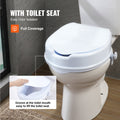 Raised Toilet Seat 100mm 136kg Capacity Screw Rod Locking Universal