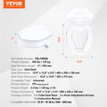 Raised Toilet Seat 100mm 136kg Capacity Screw Rod Locking Universal