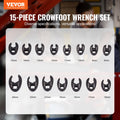 Crowfoot Wrench Set 15-Piece 1/2