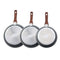 Frying Pan Skillet, Aluminum Egg Fry Pans, 3 Piece Set (250, 280, 325 mm), Nonsitck Heavy-Duty Skillets with Heat-Resistant Handle, Chef's Kitchen Cookware, for Gas, Electric, Induction, Grey