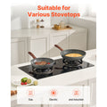 Frying Pan Skillet, Aluminum Egg Fry Pans, 3 Piece Set (250, 280, 325 mm), Nonsitck Heavy-Duty Skillets with Heat-Resistant Handle, Chef's Kitchen Cookware, for Gas, Electric, Induction, Grey