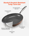 3pc Nonstick Frying Pan Set 200/270/300mm Ceramic Grey Induction