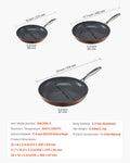 3pc Nonstick Frying Pan Set 200/270/300mm Ceramic Grey Induction