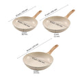 Frying Pan Skillet, Aluminum Egg Fry Pans, 3 Pcs (200, 240, 280 mm), Nonsitck Ceramic Heavy-Duty Skillets with Heat-Resistant Handle, Chef's Kitchen Cookware for Gas, Electric, Induction, Beige