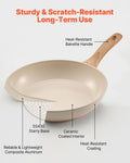 Aluminum Frying Pan Set 3pc 200 240 280mm Nonstick Ceramic