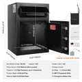 2.5 Cub Depository Safe, Deposit Safe with Drop Slot, Electronic Code Lock and 2 Emergency Keys, 20.27'' x 13.97'' x 13.97'' Business Drop Slot Safe for Cash, Mail in Home, Hotel, Office