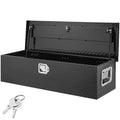 Heavy Duty Aluminum Truck Bed Tool Box, Diamond Plate Tool Box with Side Handle and Lock Keys, Storage Tool Box Chest Box Organizer for Pickup, Truck Bed, RV, Trailer, 990 x 330 x 254 mm, Black