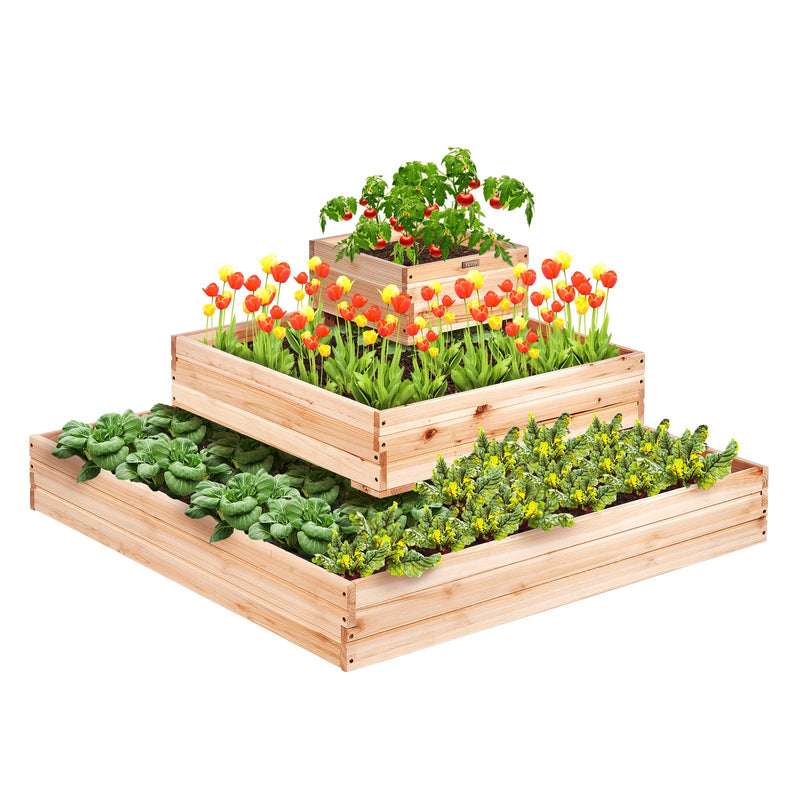 Wooden Raised Garden Bed 113x113x51cm Planter Box Flower Veggie