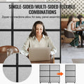 Acoustic Room Divider 2 Pack Light Gray Privacy Panel Screen