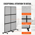 Acoustic Room Divider 2 Pack Light Gray Privacy Panel Screen