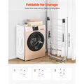 2-Tier Foldable Clothes Drying Rack with Sock Clips & 21 Drying Rods White