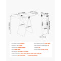 2-Tier Foldable Clothes Drying Rack with Sock Clips & 21 Drying Rods White
