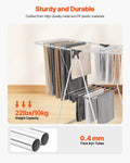 VEVOR 2-Tier Clothes Drying Rack 21 Rods Sock Clips Foldable White