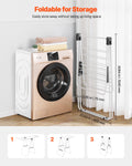 VEVOR 2-Tier Clothes Drying Rack 21 Rods Sock Clips Foldable White