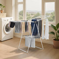VEVOR 2-Tier Clothes Drying Rack 21 Rods Sock Clips Foldable White