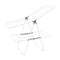 2-Tier Foldable Clothes Drying Rack 31 Rods Sock Clips White