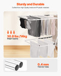 2-Tier Foldable Clothes Drying Rack 31 Rods Sock Clips White