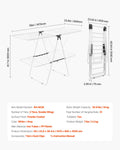 2-Tier Foldable Clothes Drying Rack 31 Rods Sock Clips White