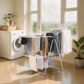 2-Tier Foldable Clothes Drying Rack 31 Rods Sock Clips White