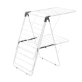 2-Tier Foldable Clothes Drying Rack 31 Rods Sock Clips White