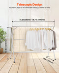Telescopic Clothes Drying Rack 2-Tier 30 Holes Windproof Shoe Hooks