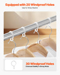 Telescopic Clothes Drying Rack 2-Tier 30 Holes Windproof Shoe Hooks