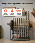 Gun Rack Floor Standing Steel 9 Rifle 4 Pistol Storage Display Stand