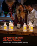 LED Flameless Candle Lantern 12 Pack White Glass Plastic Holder