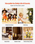 LED Flameless Candle Lantern 12 Pack White Glass Plastic Holder