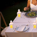 LED Flameless Candle Lantern 12 Pack White Glass Plastic Holder