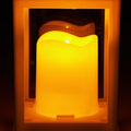 LED Flameless Candle Lantern 12 Pack White Glass Plastic Holder