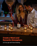 12pc LED Flameless Candle Lantern Bronze Glass Holder Wedding Party Decor