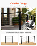 Stainless Steel Handrail 198cm Matte Black Outdoor Indoor Stairs