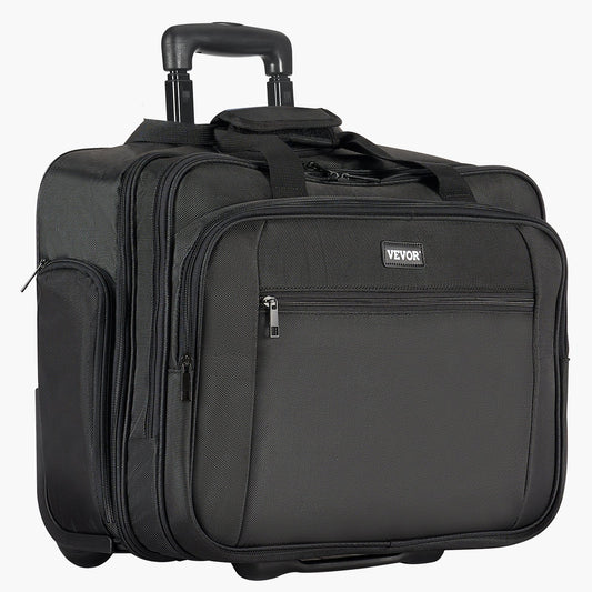 VEVOR Rolling Laptop Bag 43.94cm Wheeled Computer Carry Black
