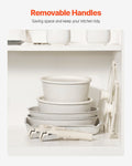 17 Piece Nonstick Induction Cookware Set Detachable Handle White
